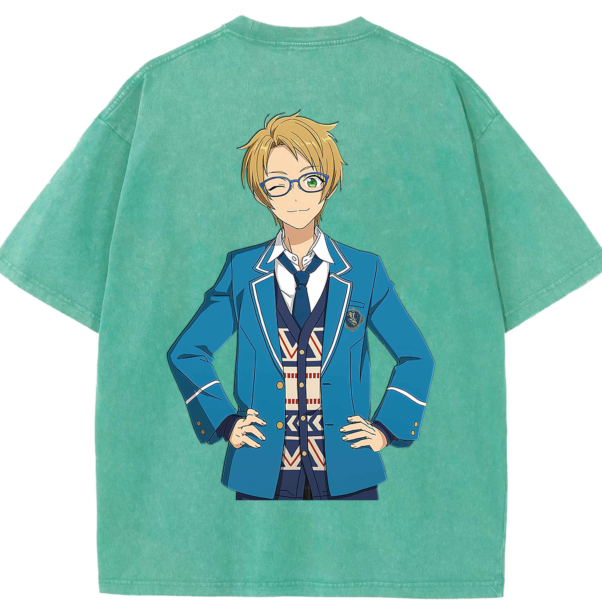 （画像用） あんさんぶるスターズ! Ensemble Stars 綿100% ヴィンテージ風 半袖Tシャツ（背面プリント）